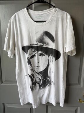 Yellowstone Kids White Graphic Tee with Black Portrait Print
